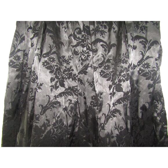 Studio I Burnout Velvet Floral Skirt Black Size 10 A-Line Midi Formal Holiday - Picture 2 of 11